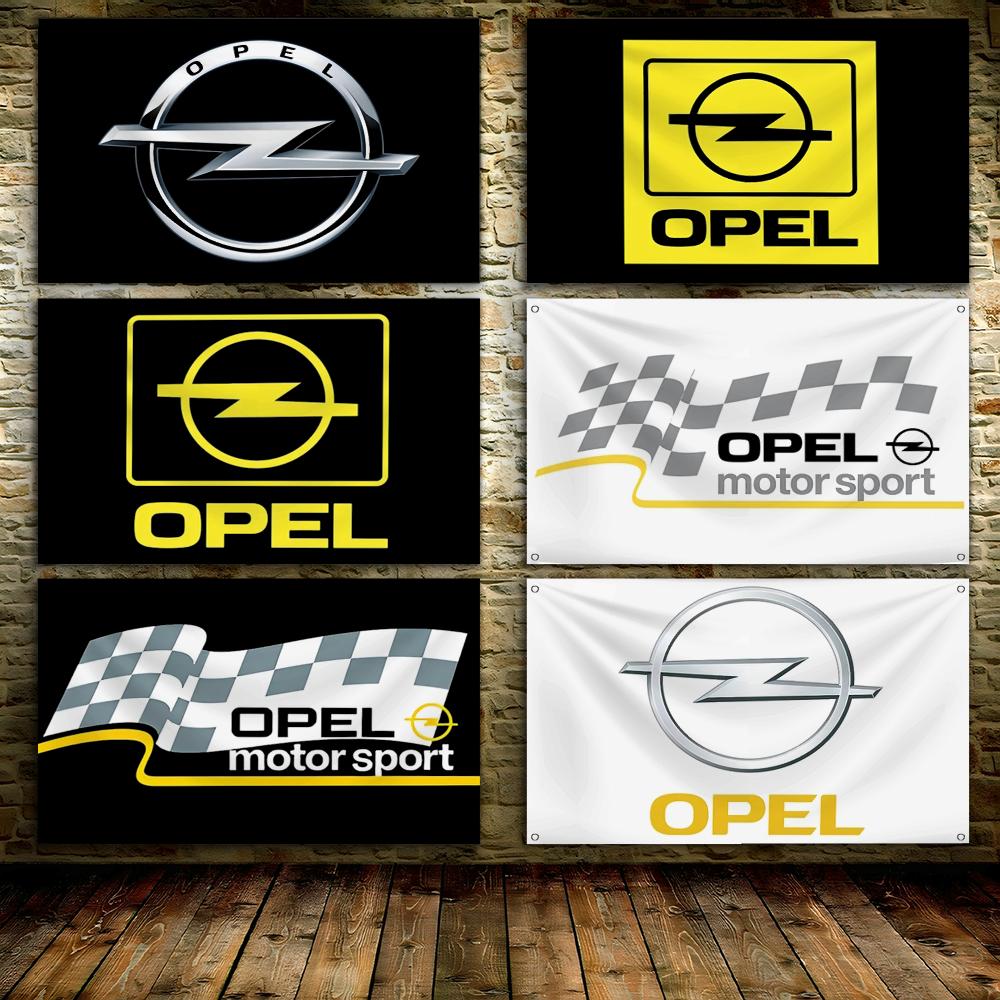 Outdoor Sport Background - Flaga z metalowym logo O-Opels Motor